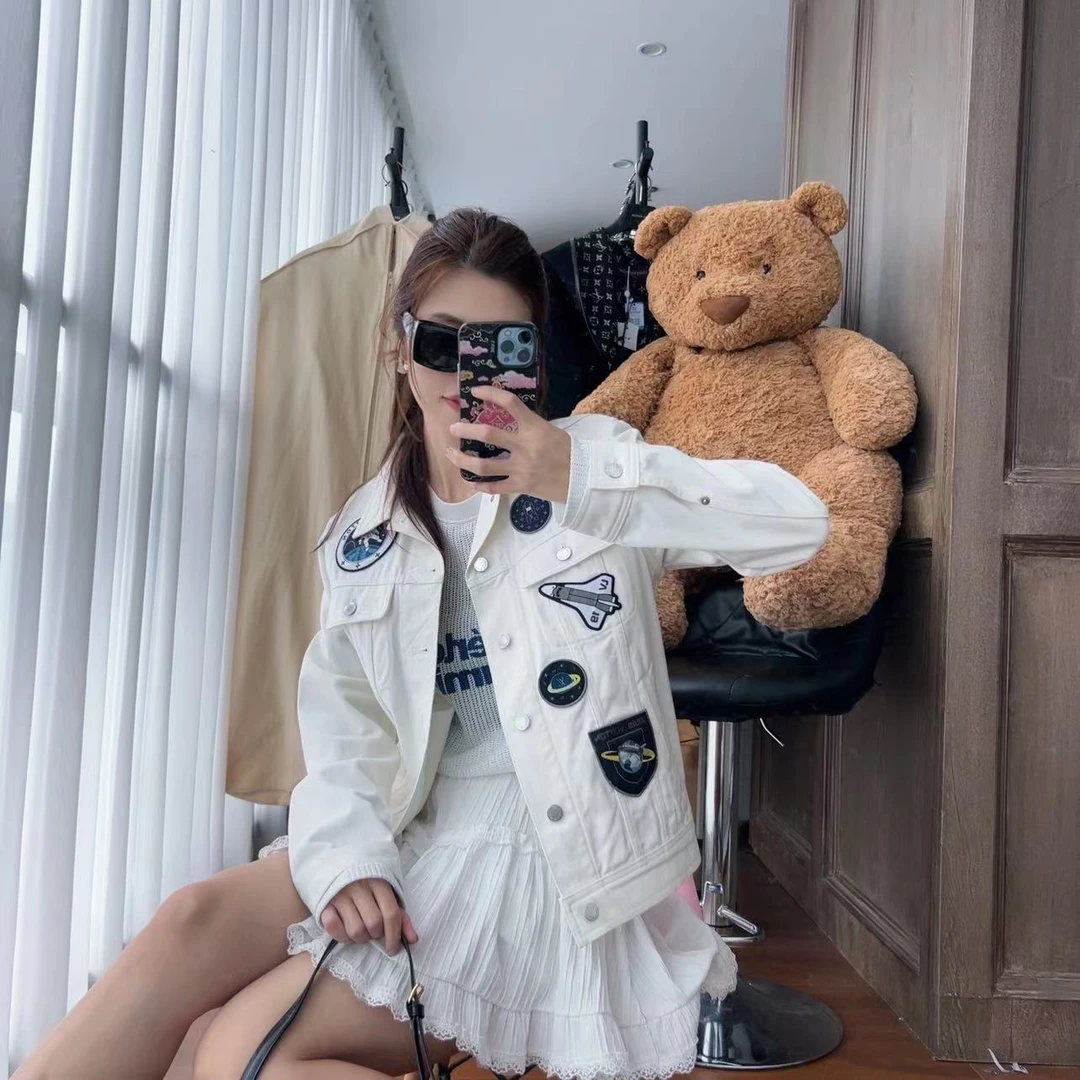 麦殿/95新/LV路易威登/LV×NASA牛仔外套白色/46码/231019YWMVN02