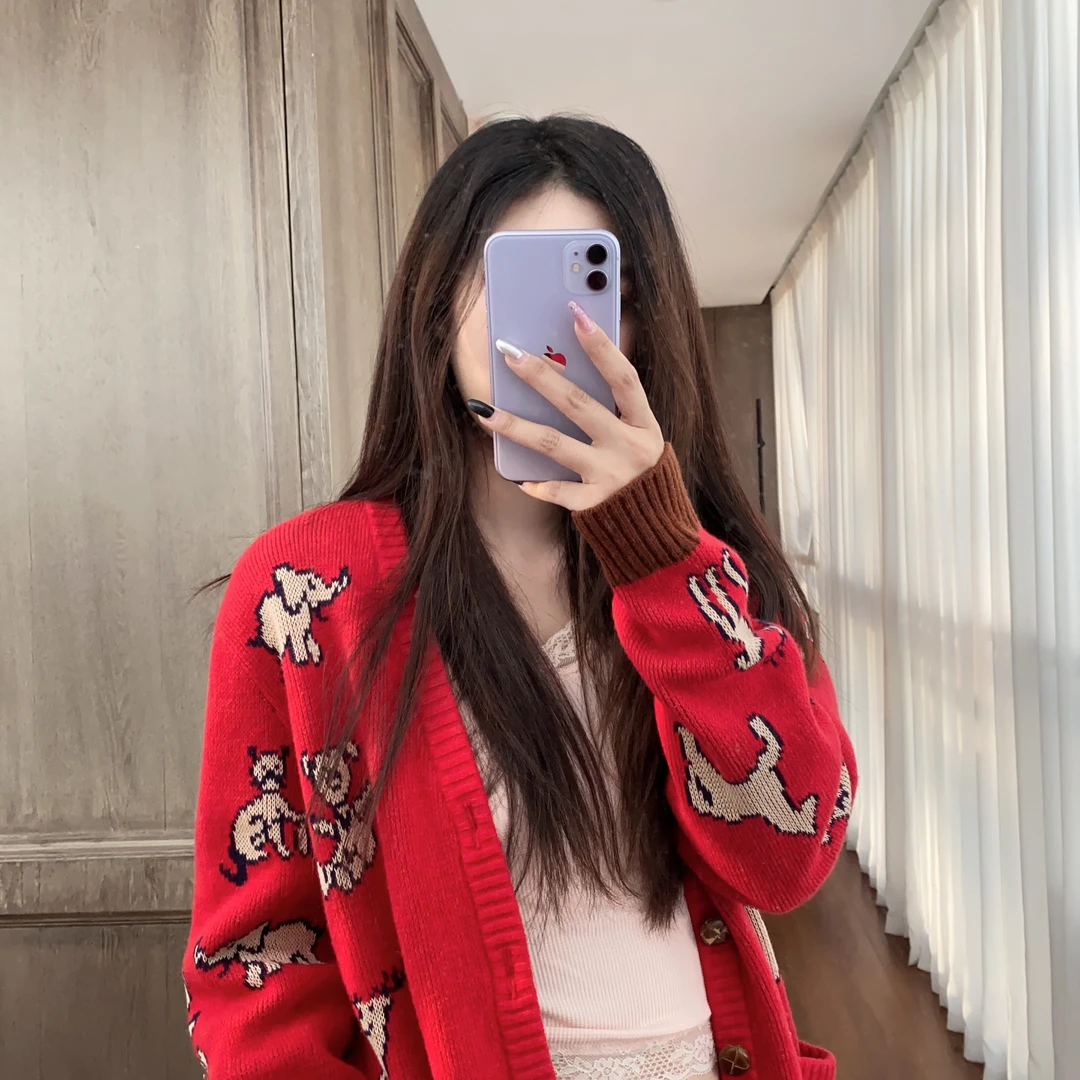 麦殿/95新/GUCCI古驰/红色毛衣s码/240930LZGYS01