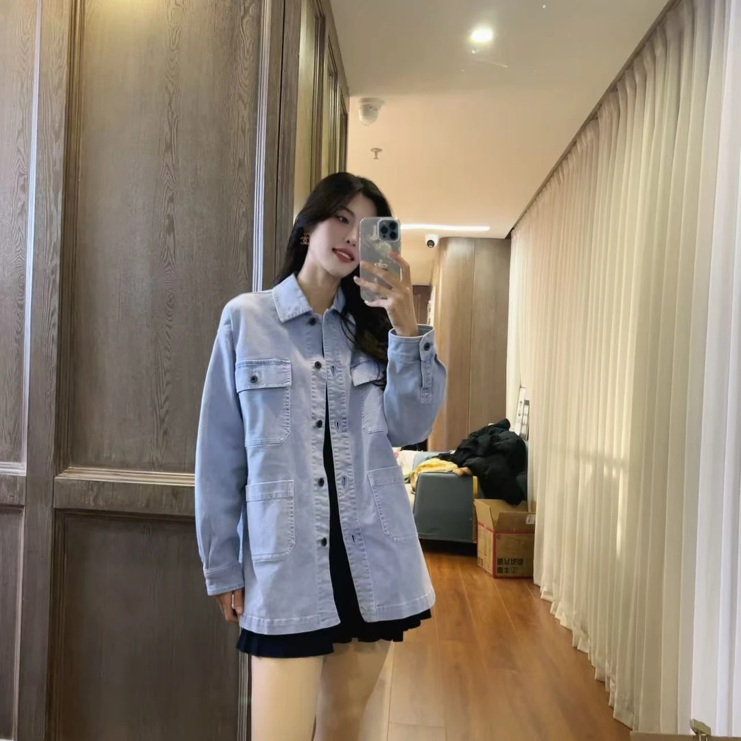 99新 MIU MIU/缪缪 麦殿/牛仔外套38码浅蓝色/241112VGLYZ01