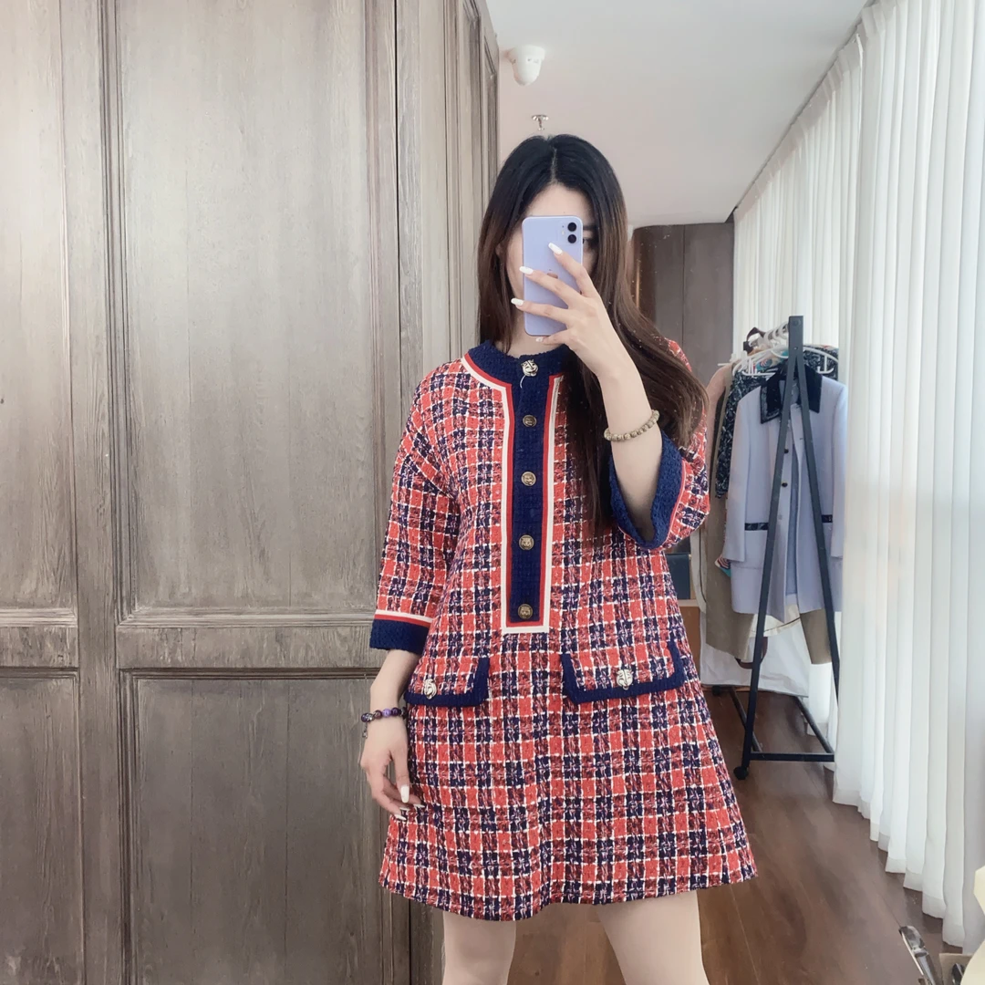 麦殿/95新/GUCCI古驰/羊绒针织短裙红色/241010VGSLZ21