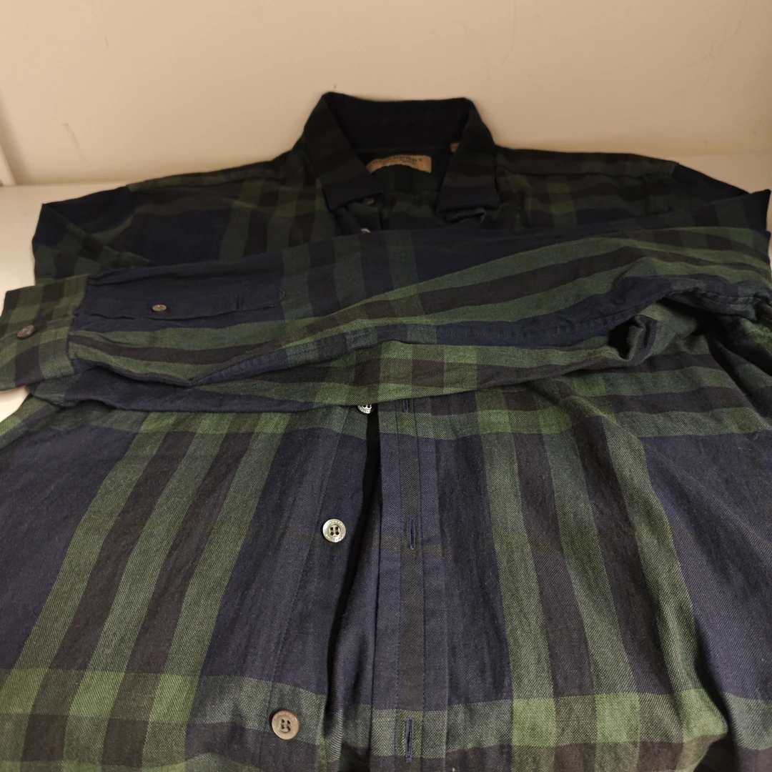 95新 BURBERRY/博柏利 麦殿/长袖衬衫180绿格子/241117SCT5A08
