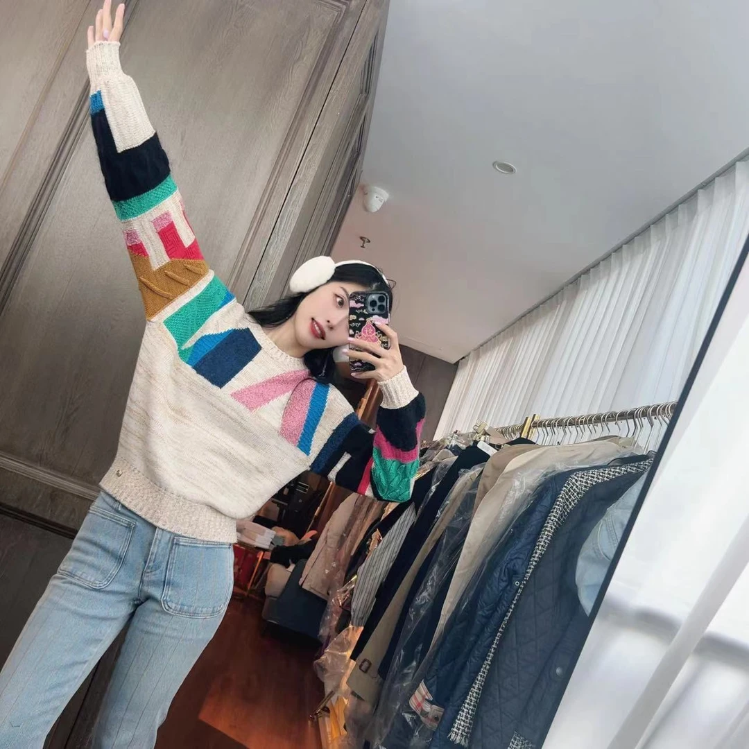 麦殿/95新/Chanel香奈儿/羊毛毛衣36码拼色/240822LZXXH67