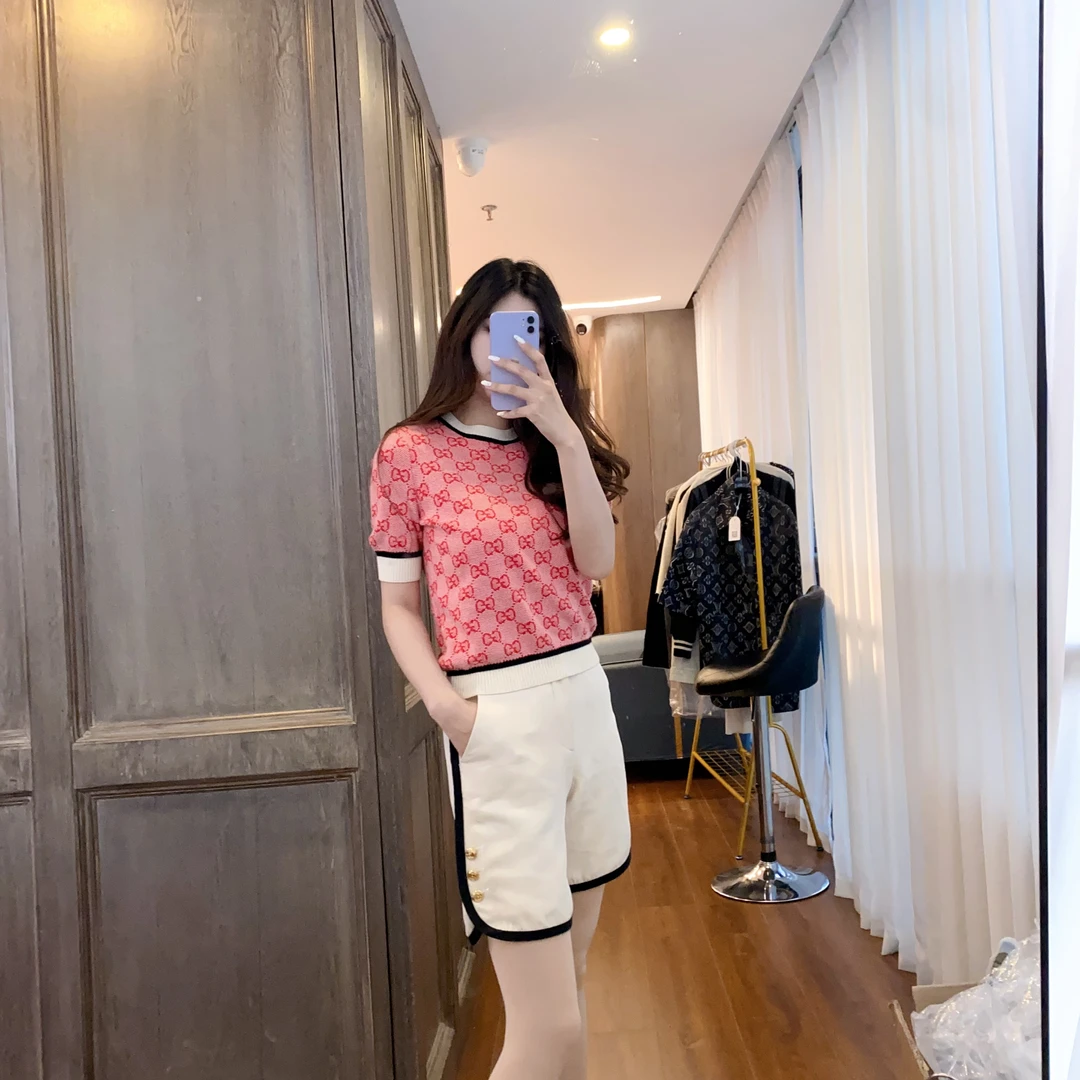 95新 GUCCI/古驰 麦殿/针织套装红色/241010VGSLZ17