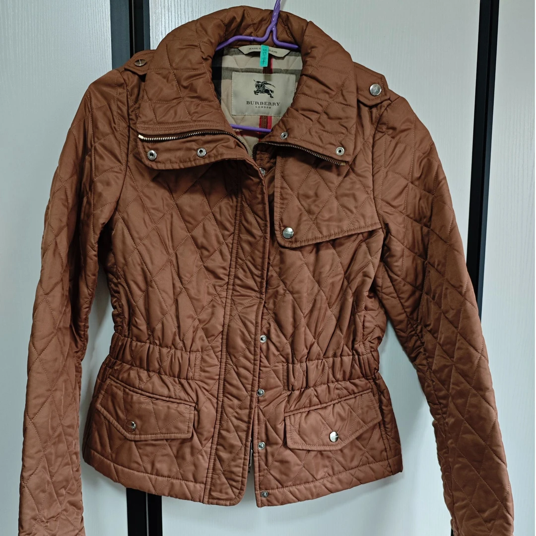 95新 BURBERRY/博柏利 麦殿/格子棉衣棕色S码/240816CWHYW02