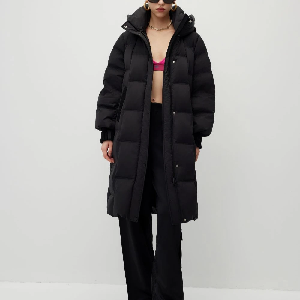 【红姐严选】时尚长款带帽羽绒服-RDYH2177