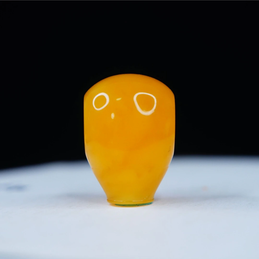 胶皮浓蜡橘红妖花三通尺寸对孔13.1厚13.1高18.6mm琥珀蜜蜡