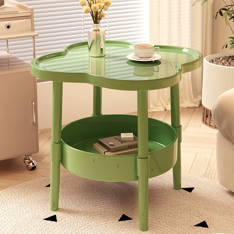 创意边几现代简约沙发小茶几边柜奶油风桌子客厅移动置物架小圆桌