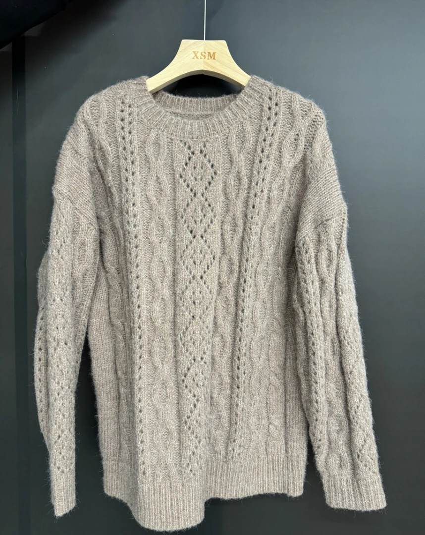 A01-显瘦洋气针织时尚百搭女士秋冬毛衣（卡其色）AN