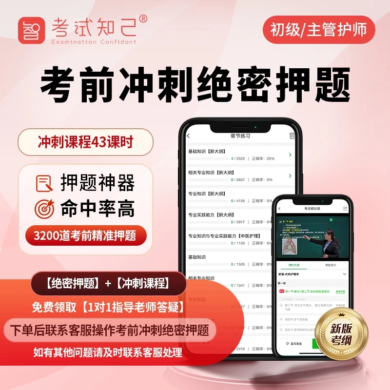 2024主管护师考前冲刺绝密押题护理学中级考试冲刺视频课程习题集