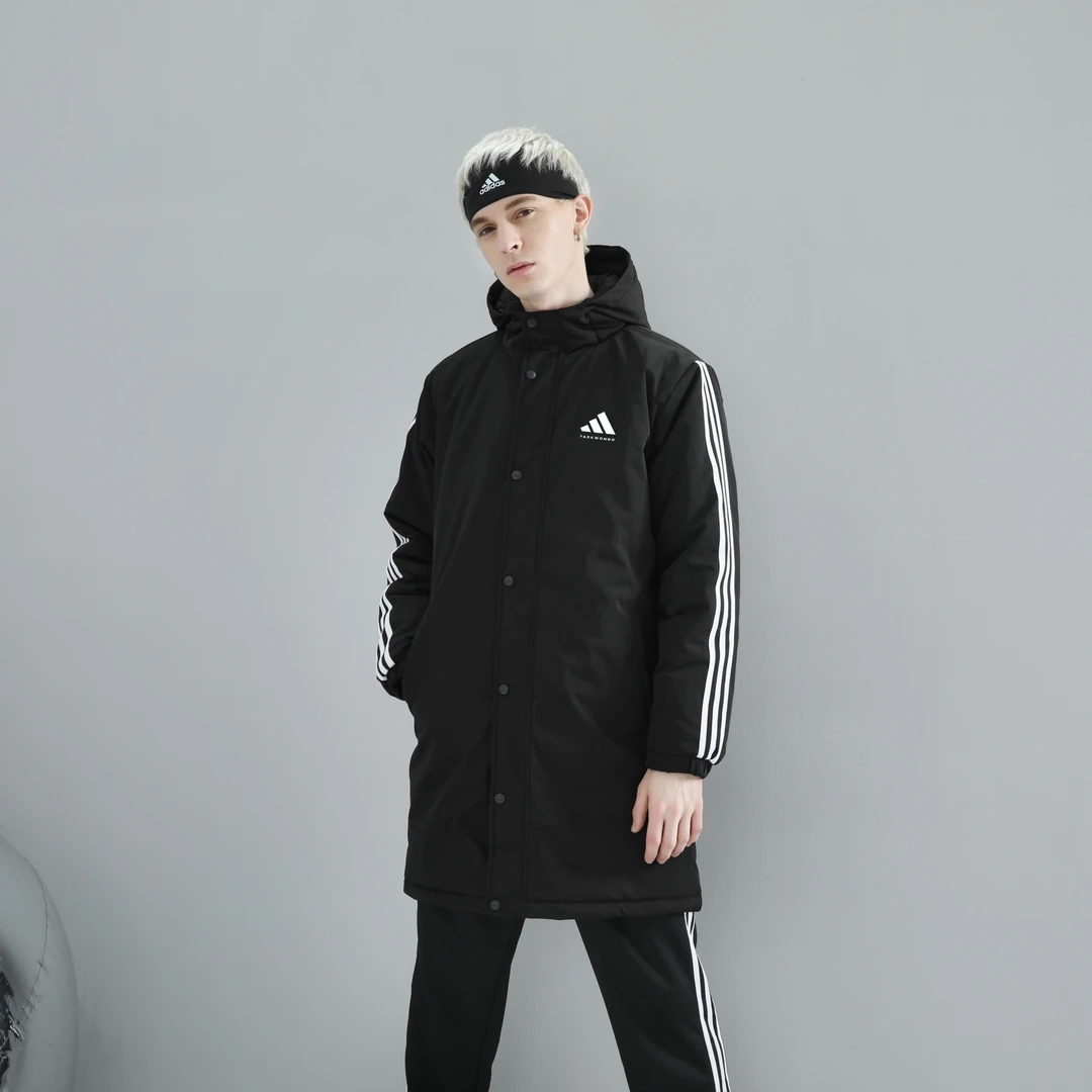 【奥莱优选】阿迪达斯保暖运动连帽长款冬季棉服加厚ADIPK02T