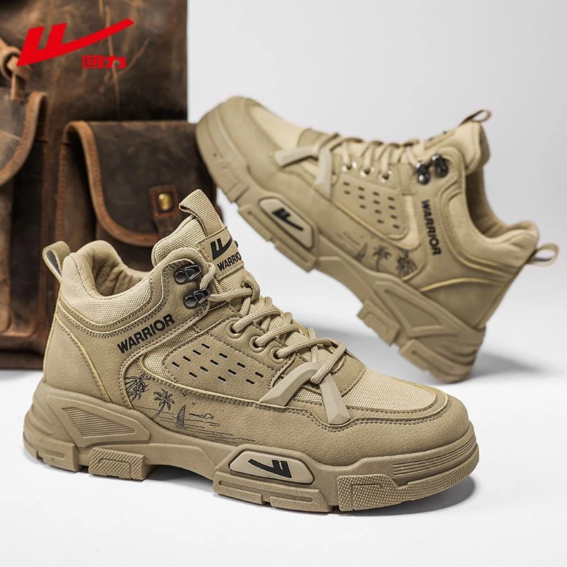 Warrior/回力男鞋2024新款马丁靴高帮短靴百搭酷时尚潮流工装靴子