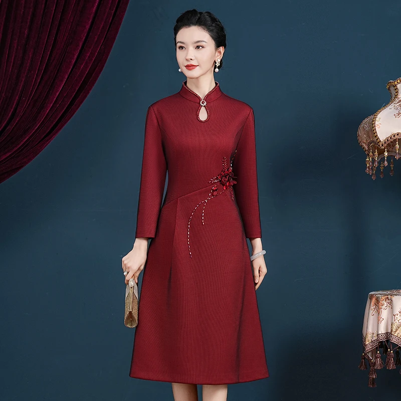 55406婚礼结婚妈妈婚宴礼服高贵年轻高端喜婆婆婚宴装平时可穿