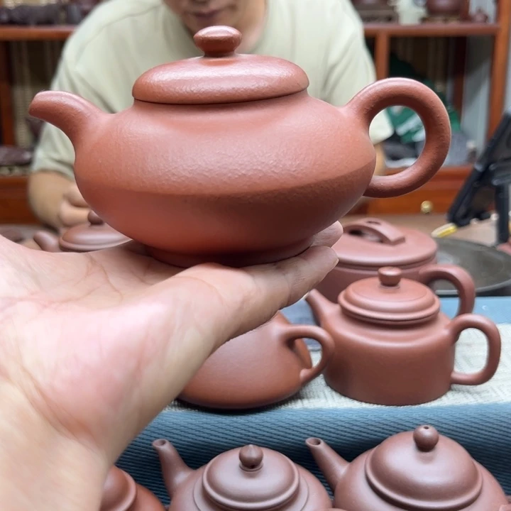 红泥茶壶紫****长210cc合欢茶壶
