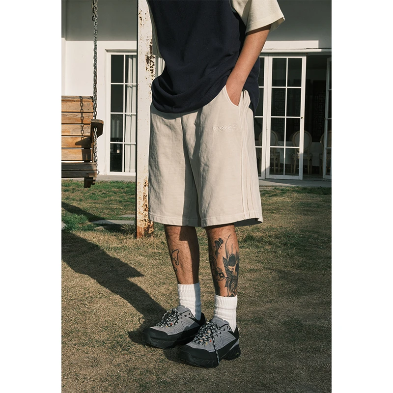 [青]CoosRetro美式复古logo刺绣短裤男夏季潮牌运动五分裤CS42J04