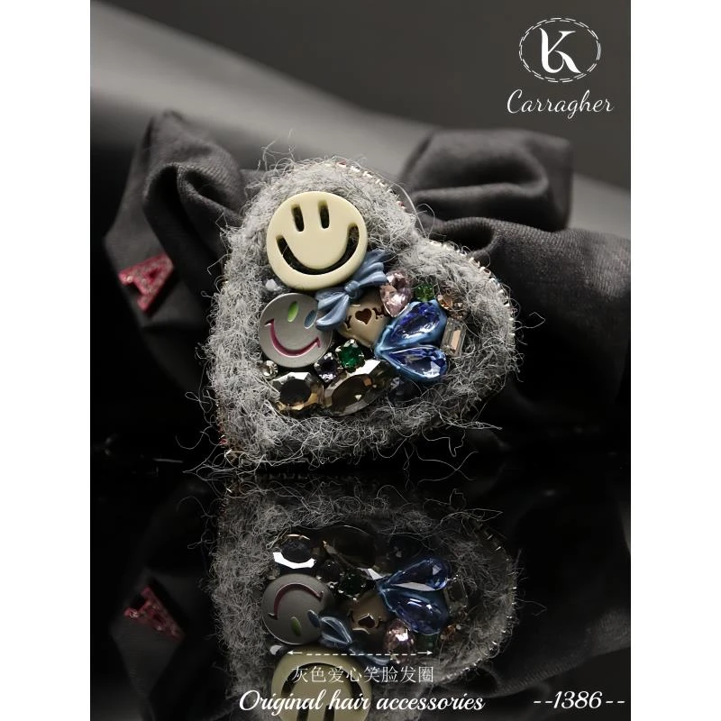 162灰色大长发圈卡拉格原创设计款气质轻奢时尚百搭1386