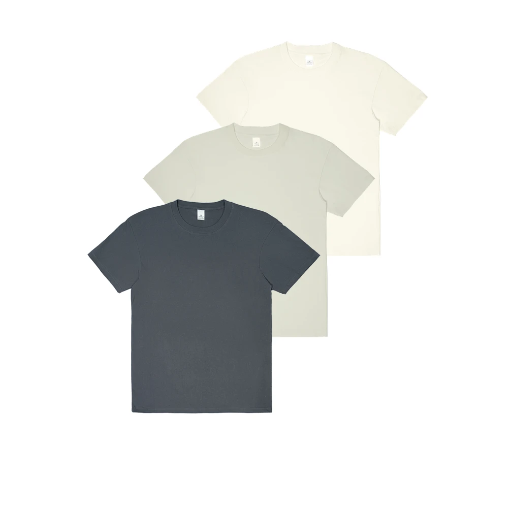 纯棉重磅短袖 纯色圆领百搭简约透气适情侣休闲打底衫T恤