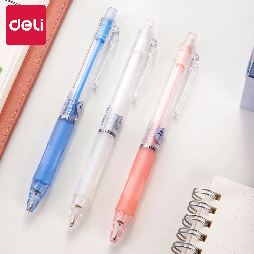 Deli/得力自动铅笔小学生活动铅笔 透明笔杆彩色清新可爱按动铅笔