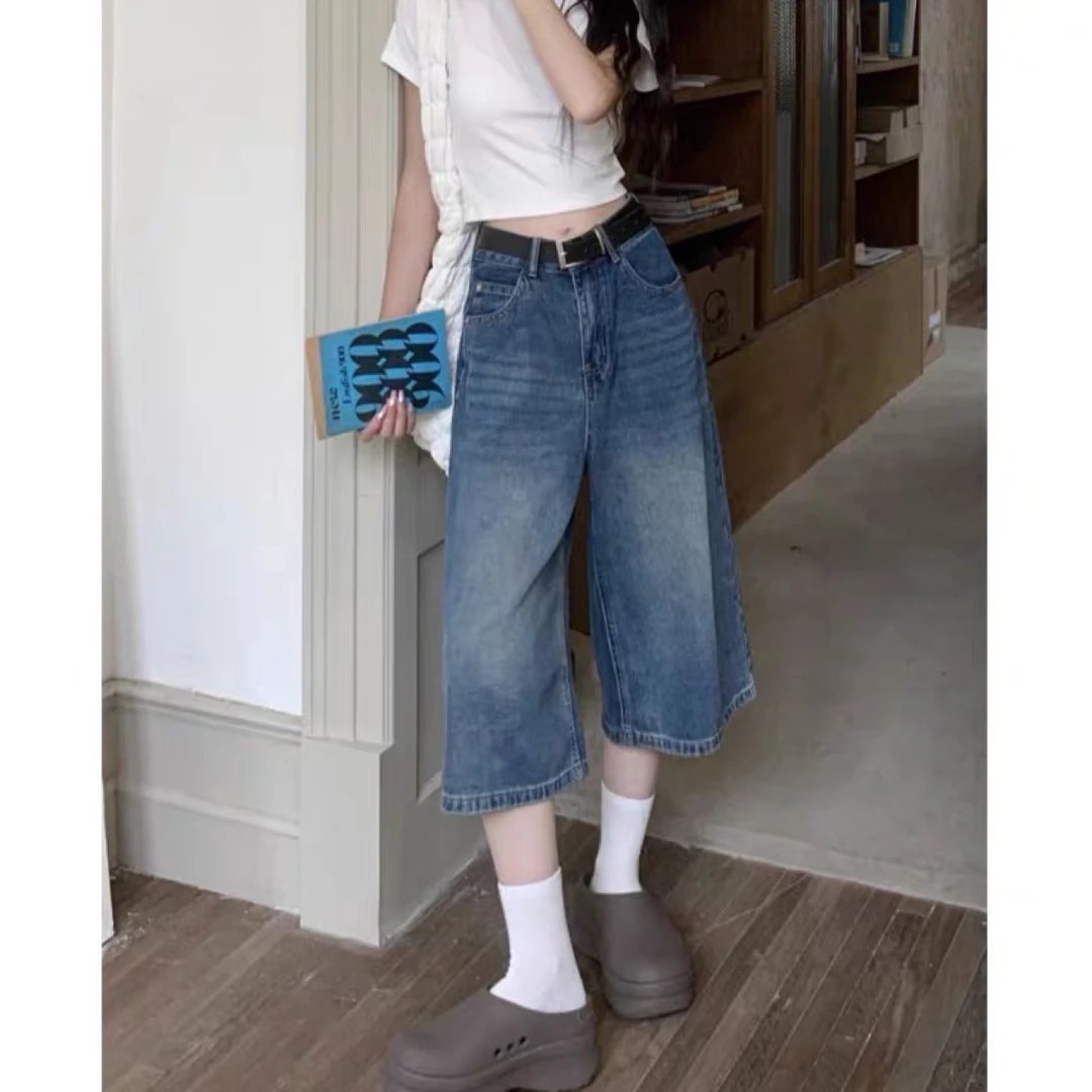 〔七八分的欢喜〕欧洲站直筒牛仔裤八分裤