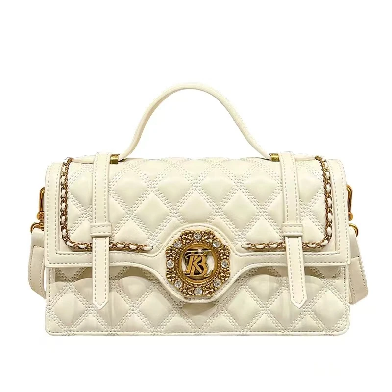 小方包绣线女包时尚百搭高级感手提剑桥包单肩斜挎小包 6061#白