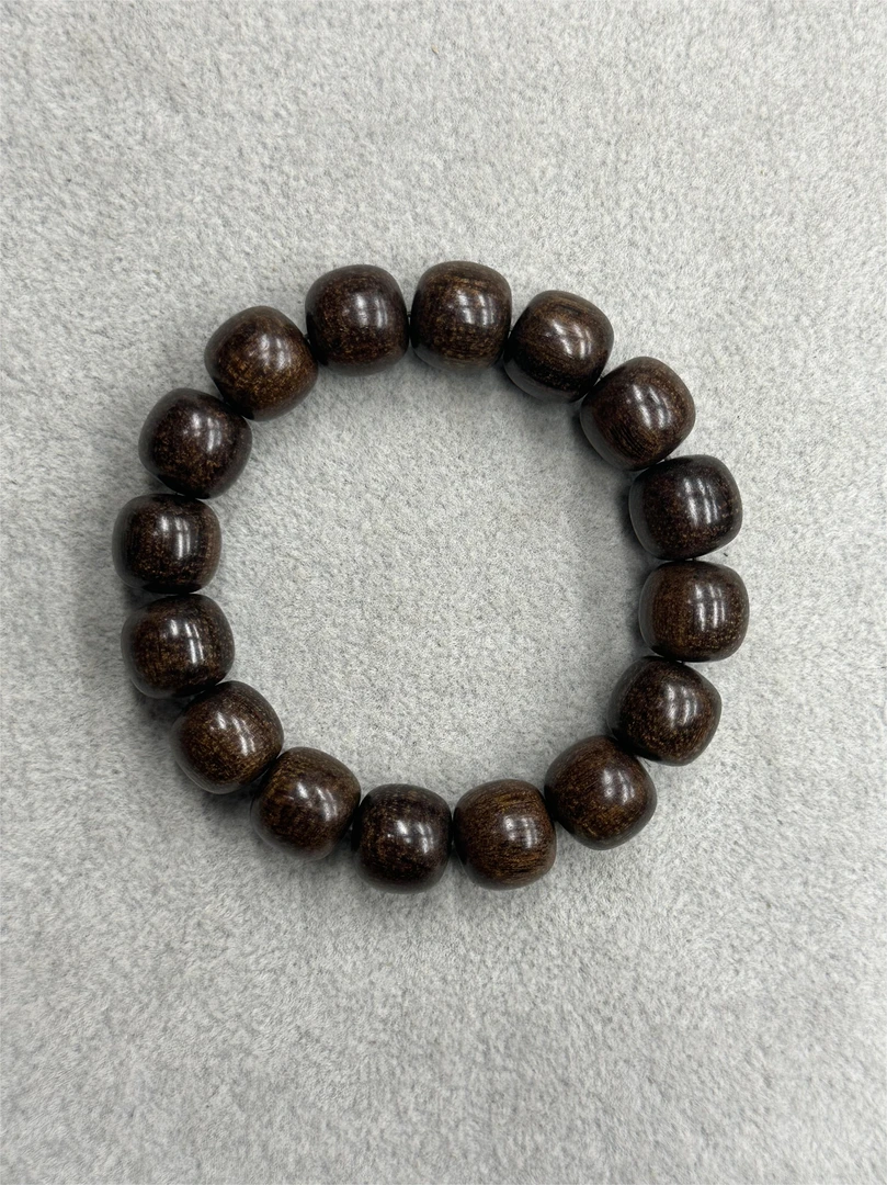 （GM088)贡木黑珍珠莺歌绿龙 留疤绝版孤品大漏贡木单圈文玩手串