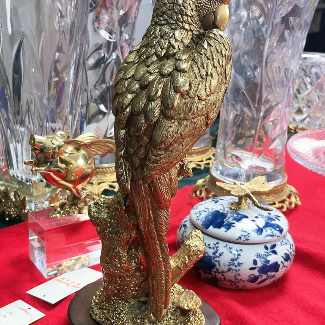 【闪购商品】书法纯铜摆件水晶果盘
