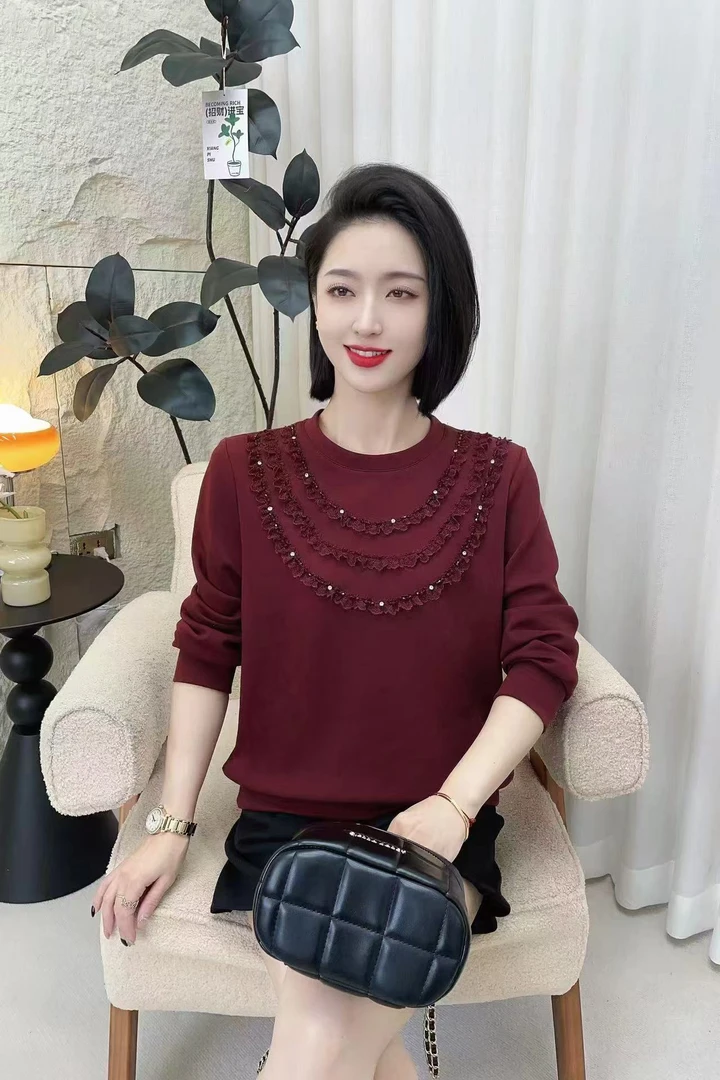 〖铃铛精选〗圆领菲边时尚卫衣