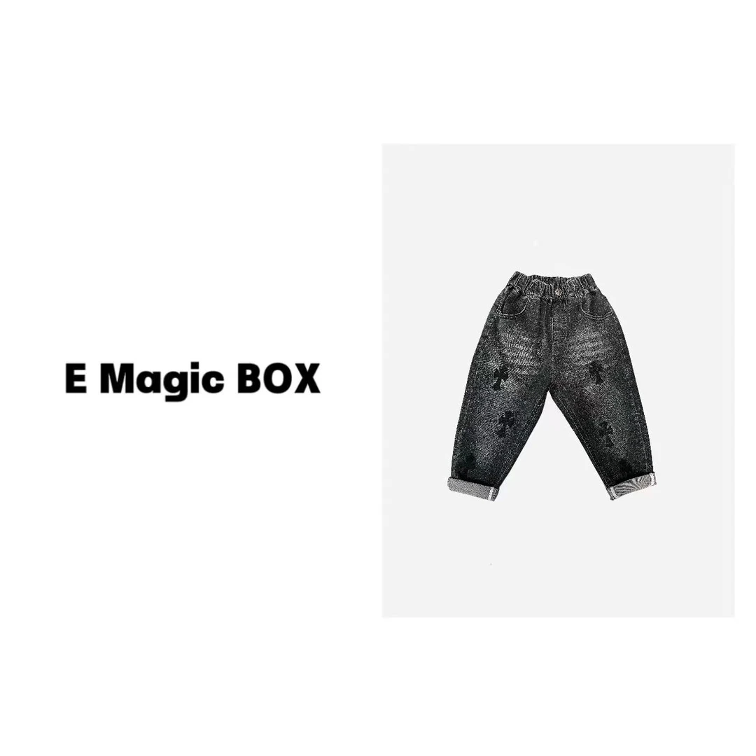 *E Magic Box“泼墨山水画”儿童限量款弹力牛仔裤81324