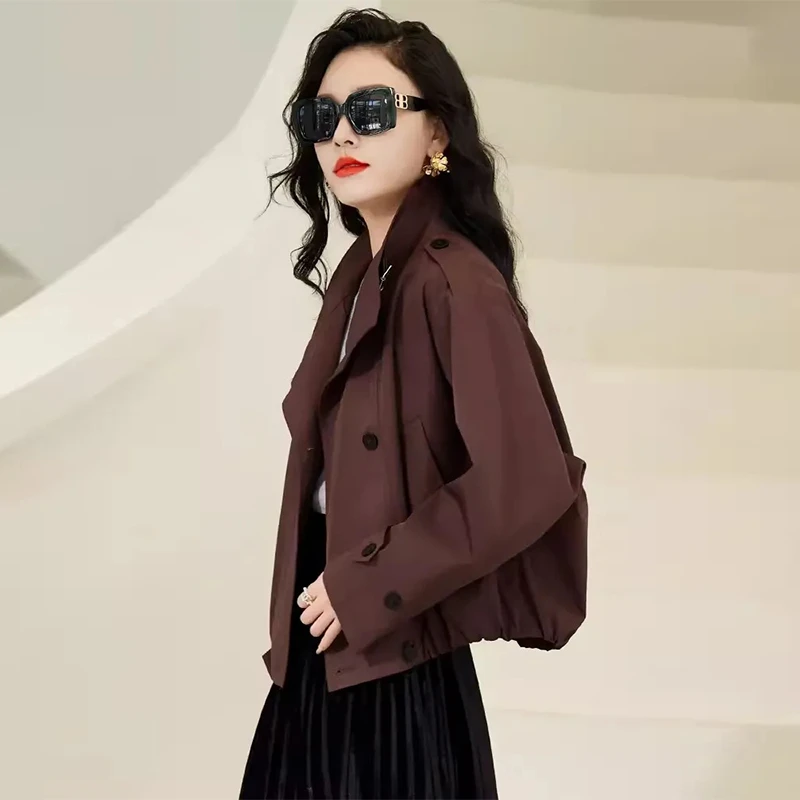 安可拉红外套女2024秋季新款小个子短款韩系宽松休闲初秋夹克上衣