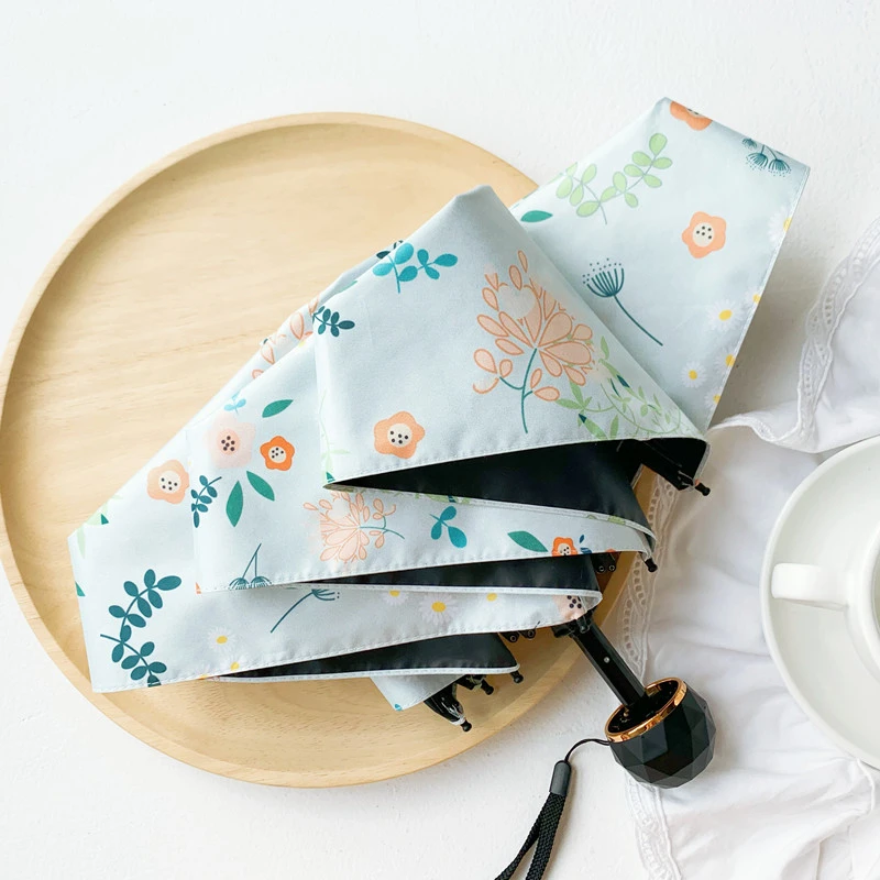 网红可爱太阳伞晴雨两用遮阳伞防紫外线女黑胶迷你小巧便捷遮阳伞