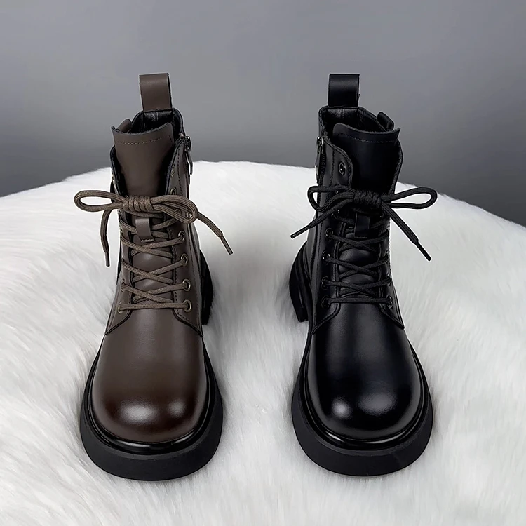 舒适百搭马丁靴女冬加绒2025新款秋季英伦风ins潮厚底短靴女棉靴