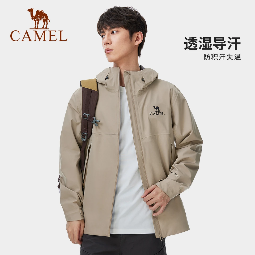 骆驼山河人生冲锋衣男女户外硬壳轻量登山服A14BAEO189