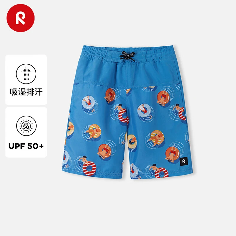 reima男孩儿童大童2024年春夏新款海边游泳速干防晒时尚沙滩短裤