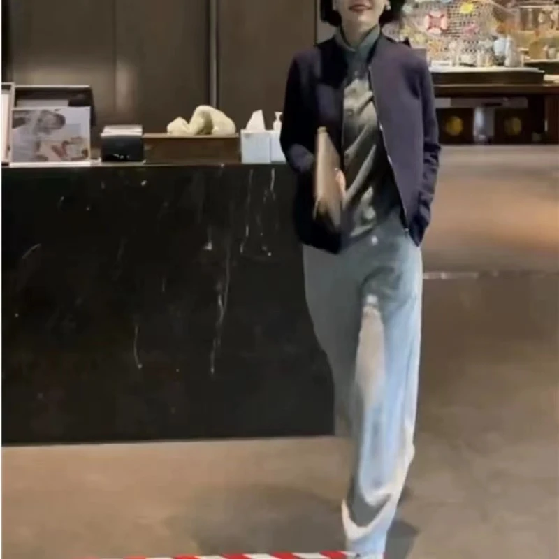 2025春季新款修身显瘦上衣长袖拉链外套休闲长裤女装 22872