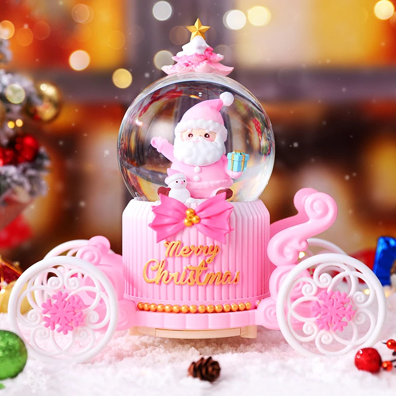 圣诞老人旋转飘雪发光水晶球幼儿园儿童新年圣诞节礼物送男孩女孩
