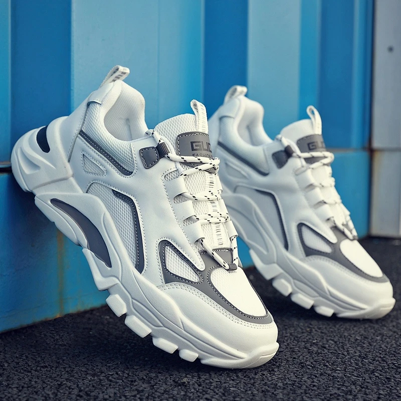 男士2024夏季新款运动厚底跑步老爹鞋休闲鞋青少年透气百搭潮鞋子