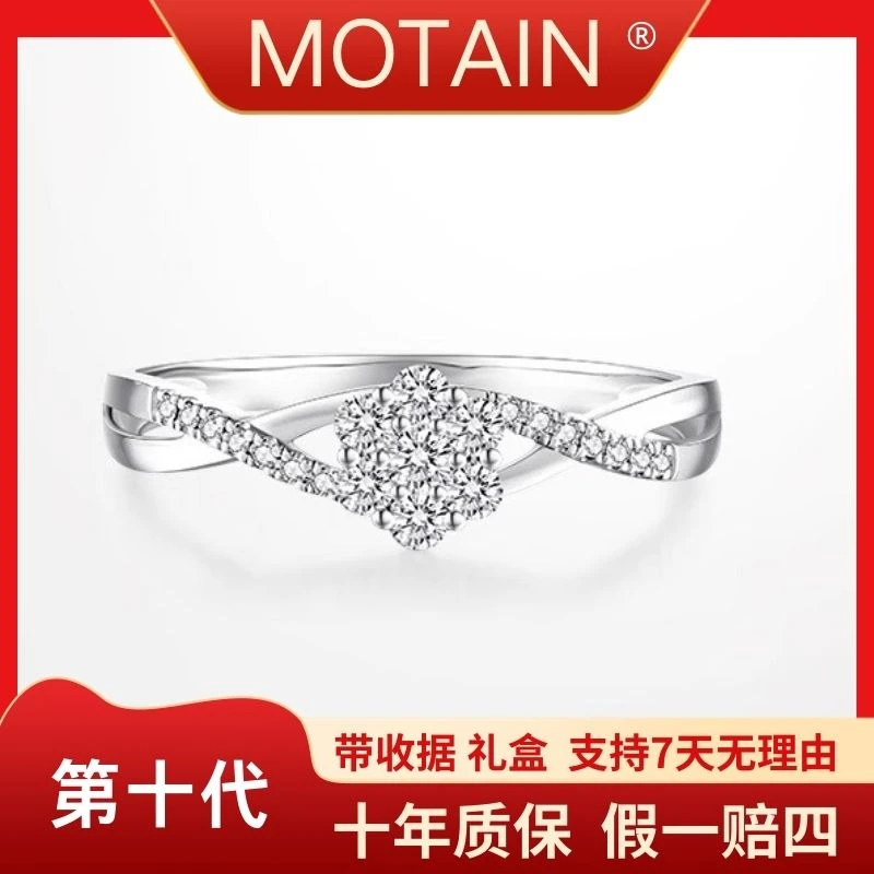 第十代 双排恋人1克拉戒指925银莫桑石-活口圈可调节-时髦好物