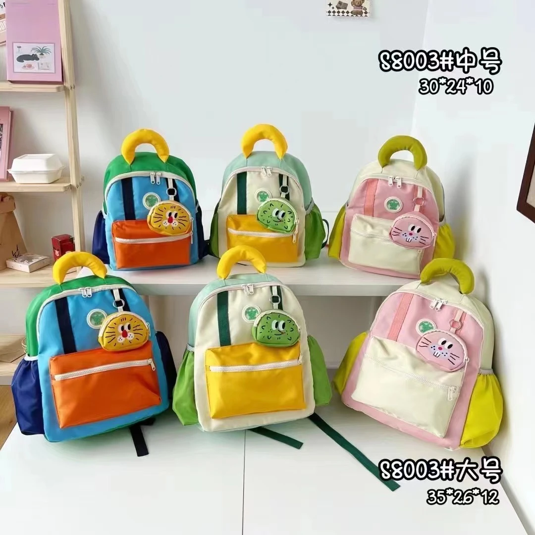 新款春游撞色小背包亲子双肩包男童女童幼儿园书包小宝宝研学包包