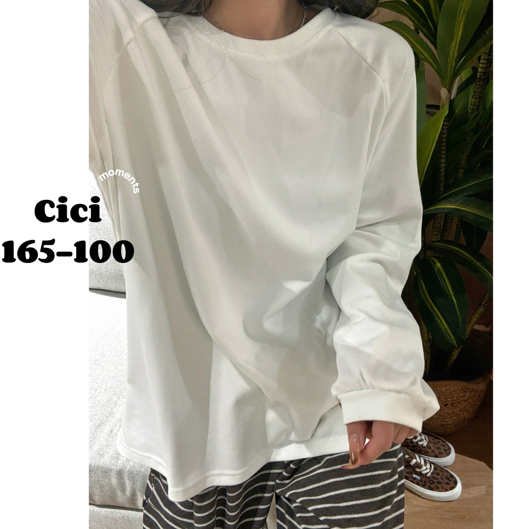 【CiCi】大版德绒打底衫秋冬内搭显瘦磨毛宽松百搭圆领长袖T恤D1029