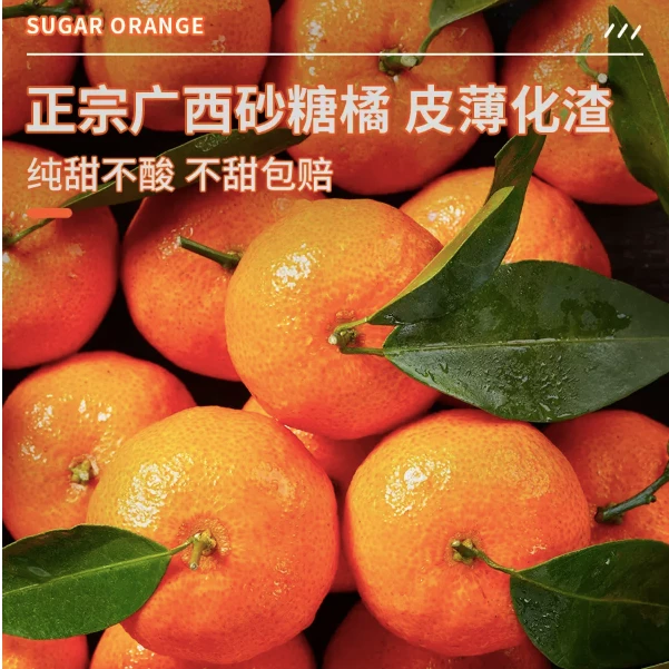 正宗广西桂林砂糖橘当季新鲜水果现摘现发爆甜多汁坏果包赔3-9斤