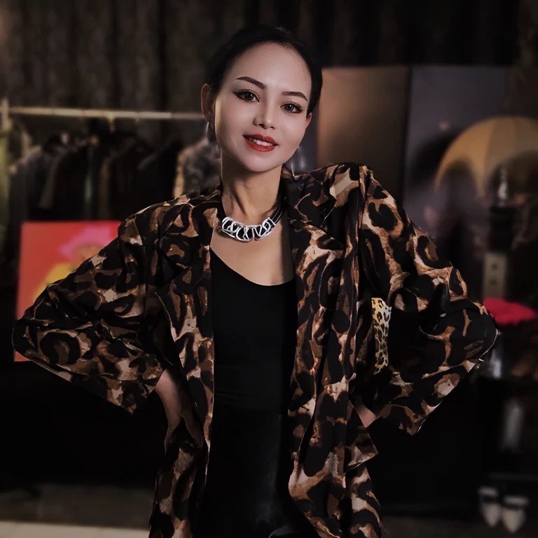 豹纹西装领开衫上衣女2025新款高端大牌气质御姐风长袖