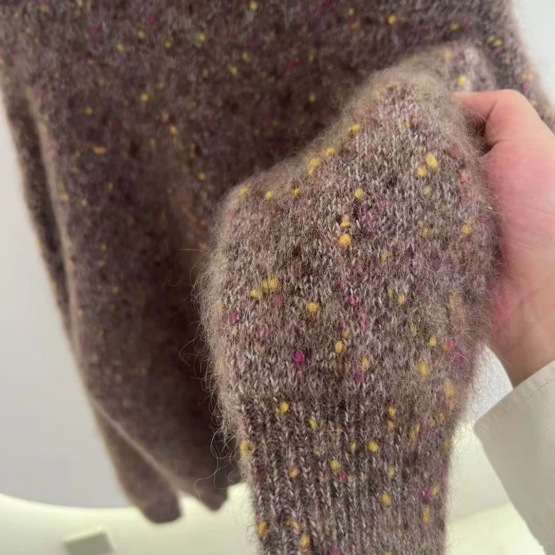 【星空】冬季新款软糯慵懒风毛衣法式减龄圆领针织衫BZD-001