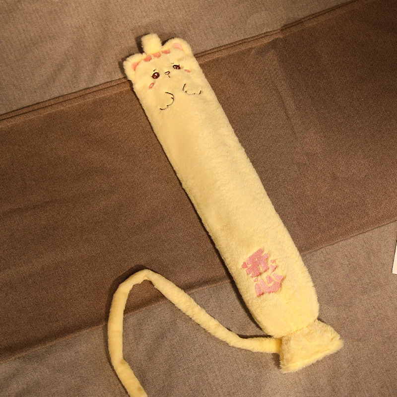 卡通毛绒长条注水暖水袋暖手保温护腰部加长暖床神器怀抱式热水袋