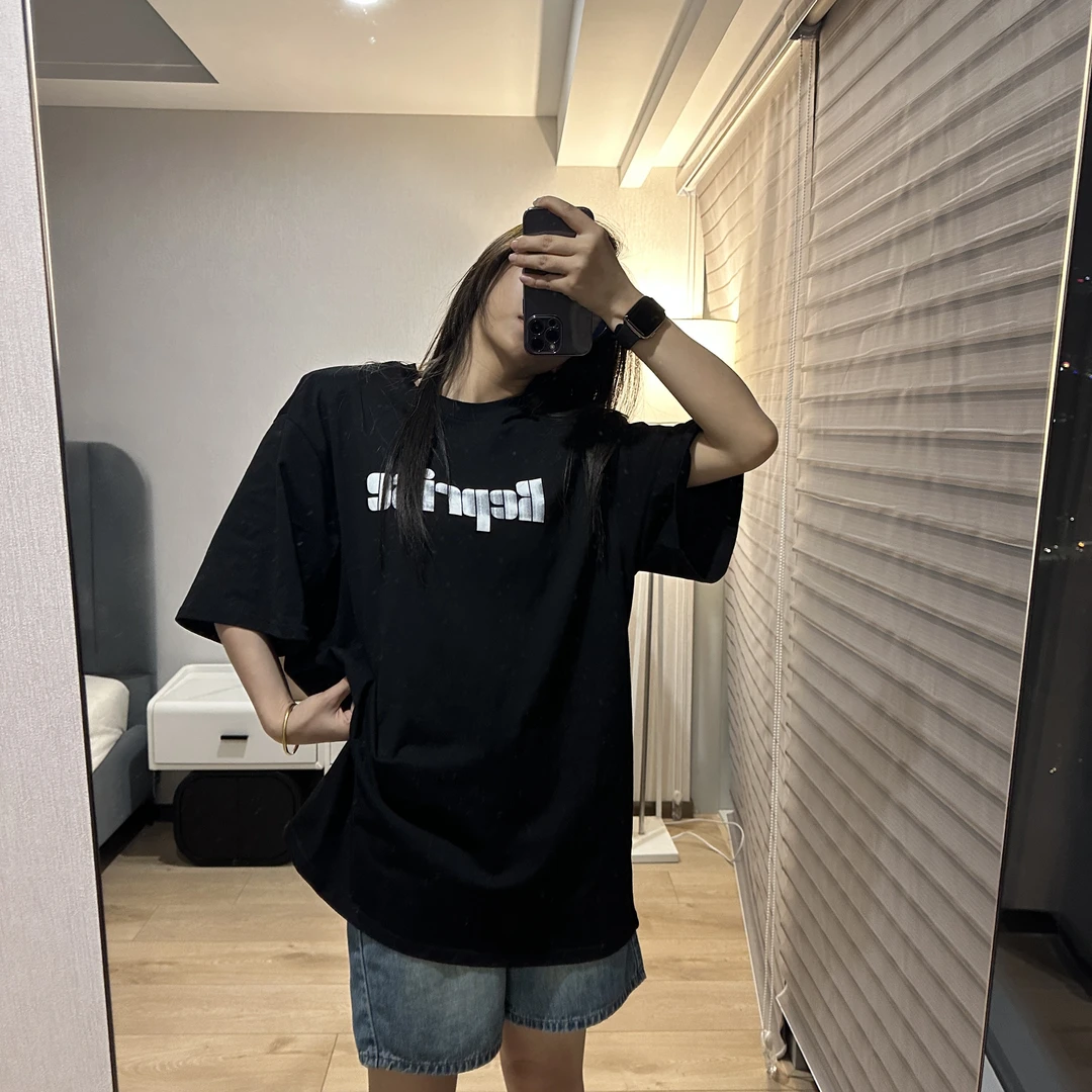 夏季新款圆领宽松字母T恤女美式休闲印花百搭短袖T恤上衣女潮150#