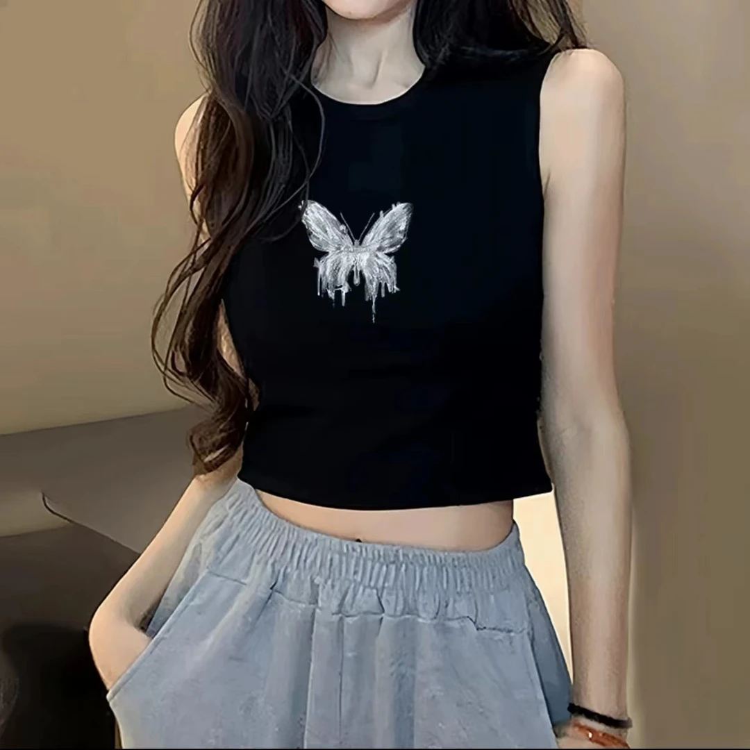 纯棉美式吊带背心女2025新款夏季外穿内搭纯棉t恤甜辣短款小上衣