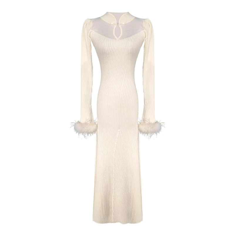 【super517专属】针织秋冬内搭高档气质长袖修身轻奢打底毛衣连衣裙