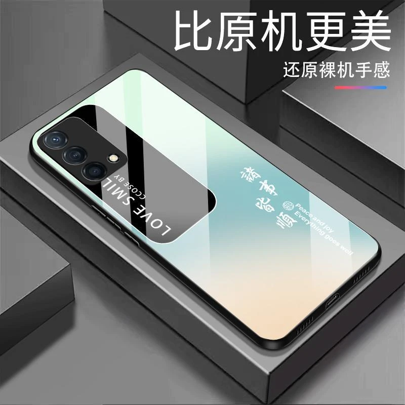 适用【OPPO k9】诸事皆顺 渐变白光玻璃全包防摔高档手机壳