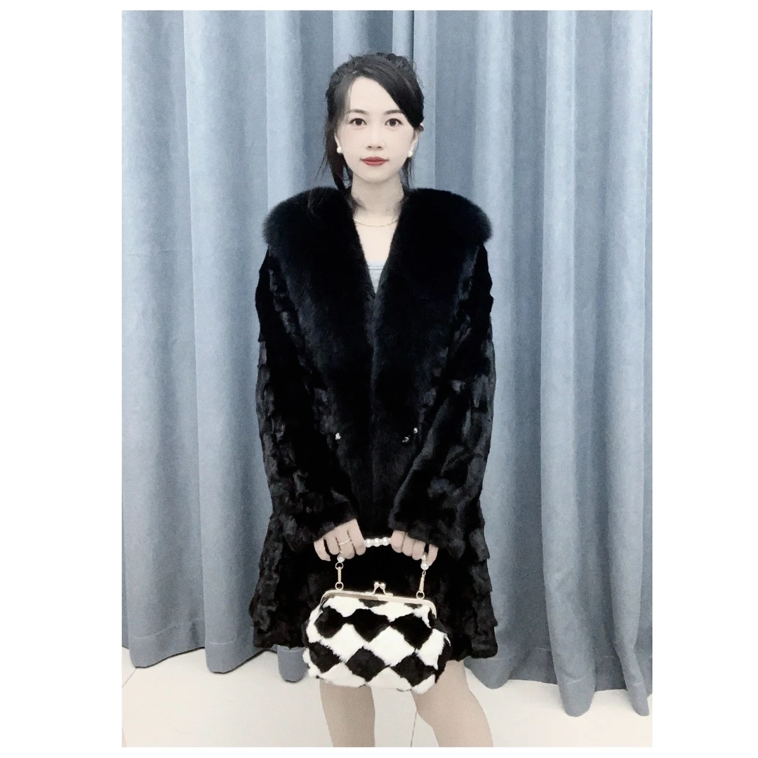 2023新款秋冬中长款轻奢修身显瘦时尚外套80衣长潮流女款