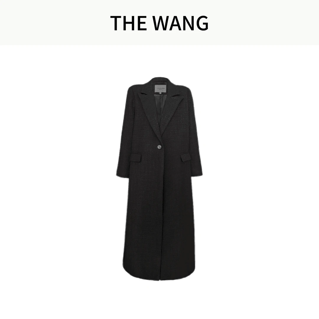 THE WANG 通勤微光 一粒扣气质翻驳领风衣