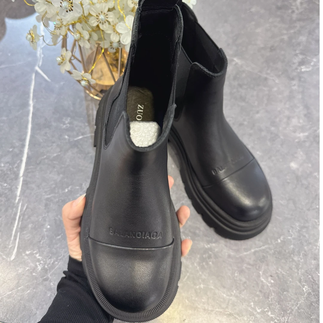 女士简约厚底切尔西靴时尚女靴#55-1621