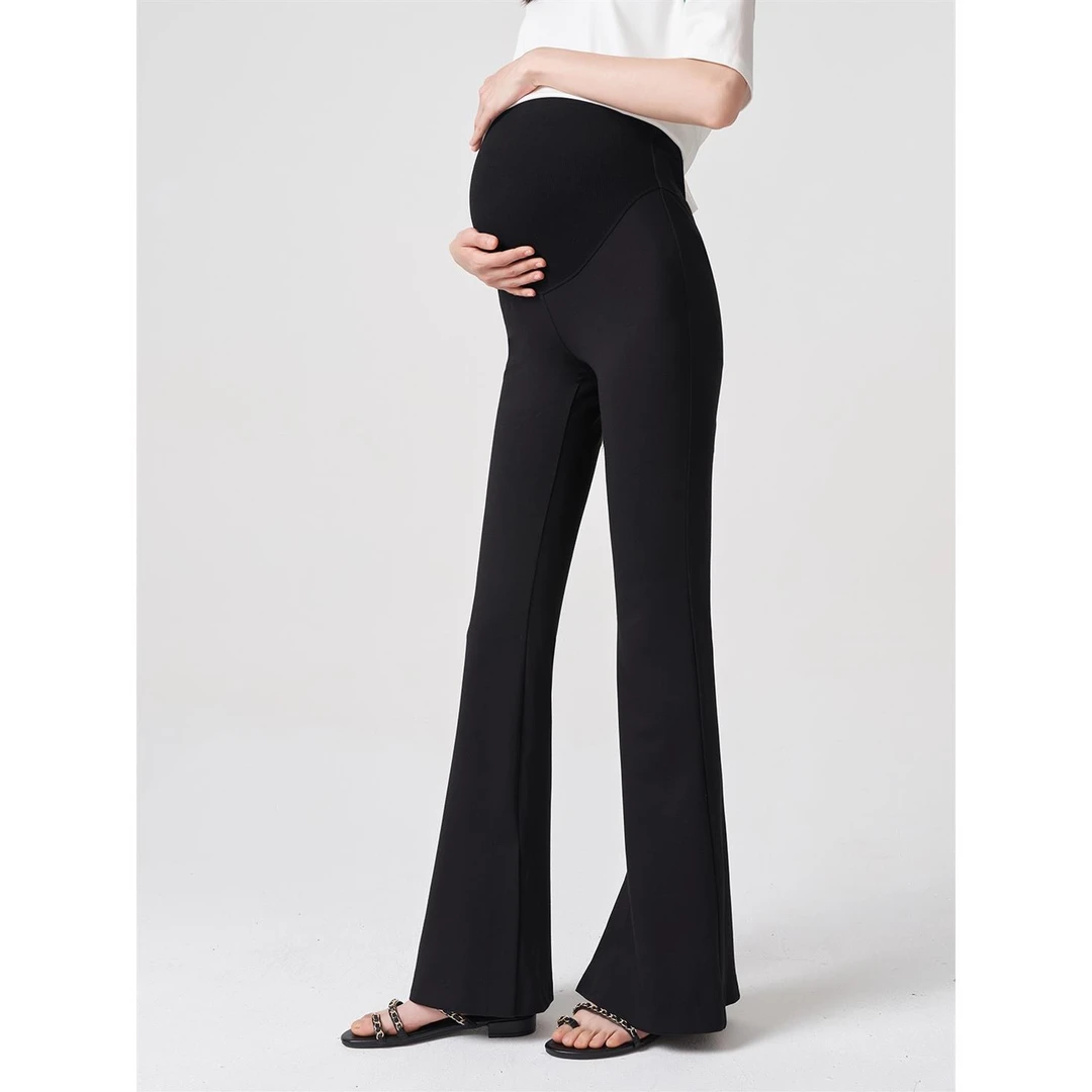 孕妇开叉喇叭裤秋季外穿时尚宽松百搭通勤显瘦西装长裤